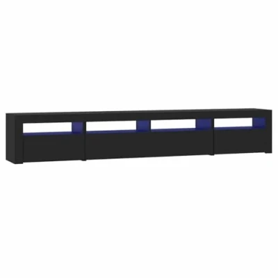 Afbeelding van vidaXL Tv meubel met LED verlichting 240x35x40 cm zwart