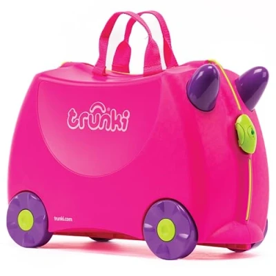 Afbeelding van Trunki Ride On kinderkoffer op wieltjes en handbagage, Trixie (Roze), 46 cm