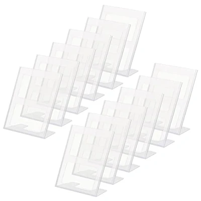 Afbeelding van Kurtzy 12 Pak A4 Helder Plastic Folder Houder Gehelde Portret Display Houders Tafeltop Restaurant Menu, Kantoor Bureau Kaarten, Advertenties, Folder, Flyer, Papier &amp; Foto Lijst