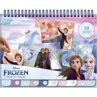 Afbeelding van Disney Frozen Totum vakantie doeboek sticker boek puzzelboek stickeren op nummer en kleurboekje by number