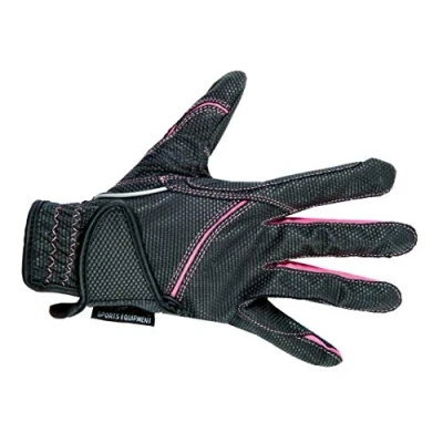 Afbeelding van HKM Rijhandschoenen Fashion zwart/roze L
