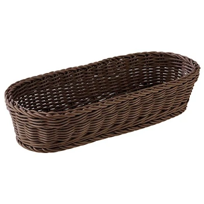 Afbeelding van APS Ovale stokmand &quot;PROFI LINE&quot; gevlochten mand van polypropyleen afmetingen: 40 x 16 cm / hoogte: 8 kleur: donkerbruin
