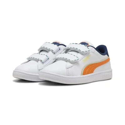 Afbeelding van Smash 3.0 Playdate sneakers voor Dames, Wit/Oranje, Maat 33 PUMA