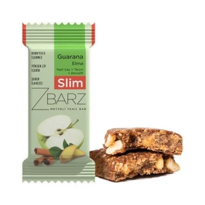 Afbeelding van Zbarz Veganistische energierepen zonder toegevoegde suiker (appelgroene thee, 12 x bar), energiereep voor sport, fruit en noten, dagelijks gebruik, fietsen, wandelen,