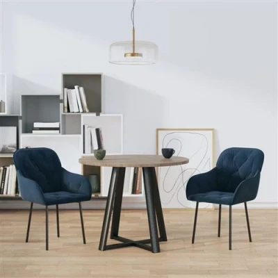 Image de vidaXL Chaises à manger lot de 2 Bleu Velours344844