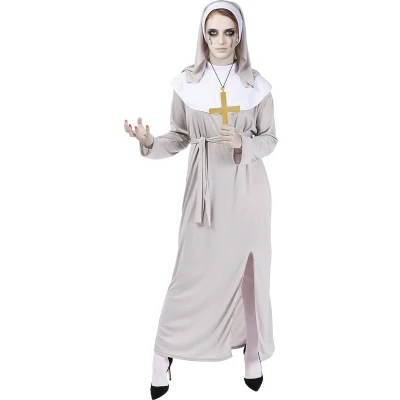 Afbeelding van Funidelia Zombie Nonnen Kostuum voor vrouwen Ondood, Halloween, Horror Volwassenen Accessoire verkleedkleding en rekwisieten carnaval &amp; feesten Maat XXL Wit