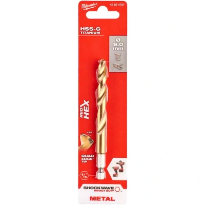 Afbeelding van MILWAUKEE 48894721 SHOCKWAVE HSS TiN metaal boor 9mm