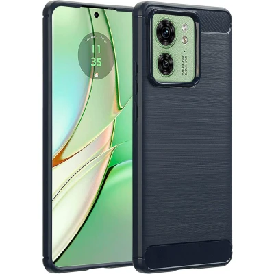 Afbeelding van imoshion Hoesje Geschikt voor Motorola Edge 40 Siliconen Brushed Backcover Donkerblauw