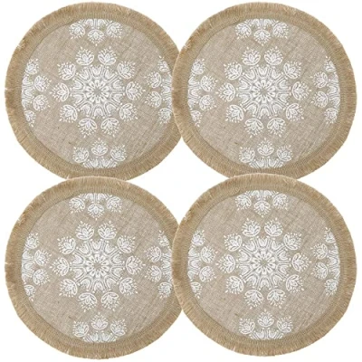Afbeelding van Creative Tops Set van 4 Hessian Tafel Placemats, 43 x cm Alleen veegschoon