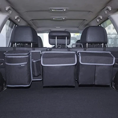 Afbeelding van Vicera Kofferbakorganizer met klittenband, grote kofferbaktas voor SUV, combi, bus, bestelwagen, auto&#039;s deelbare modules en geïntegreerde koeltas