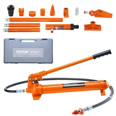 Afbeelding van VEVOR hydraulische cilinder reparatieset, draagbare krik, 12 ton, met 1,4 m olieslang, reparatieset voor carrosserieframe opbergkoffer