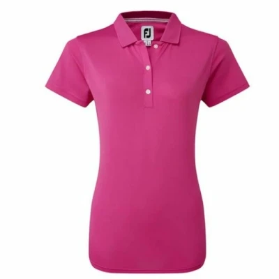 Afbeelding van Footjoy Stretch Pique Solid Golfpolo Dames Fuchia