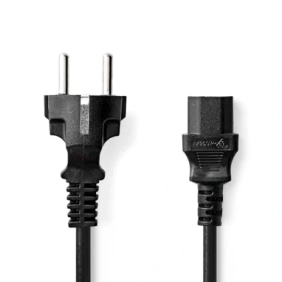 Afbeelding van Nedis Cegl10030Bk50 Stroomkabel Type F (Cee 7/7) Male Iec 320 C13 Recht Vernikkeld 5.00 M Rond