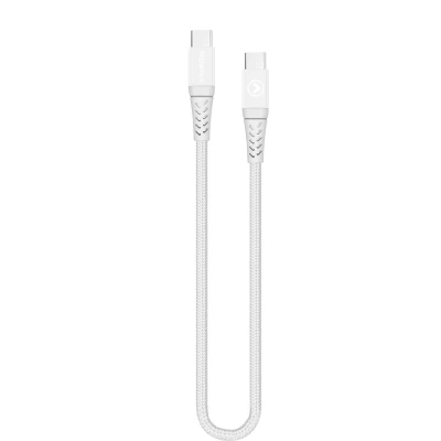 Afbeelding van Mobilize Strong Nylon Cable USB C to 20cm. 100W White
