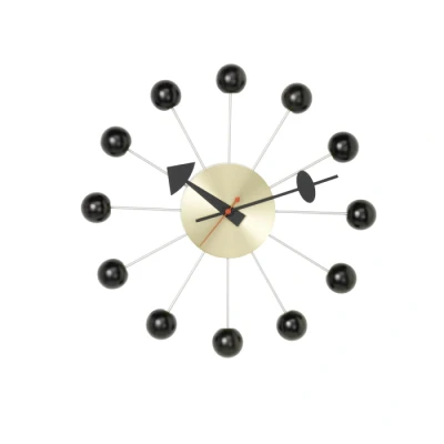Afbeelding van Vitra George Nelson Ball Clock Wandklok Zwart Hout