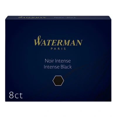 Image de Etui de 8 cartouches longues d’encre Waterman Noir intense