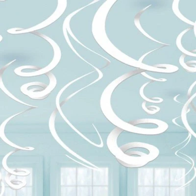 Afbeelding van Decoratie swirl wit 12 stuks