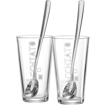 Afbeelding van Set Latte Macchiato glazen met lepels