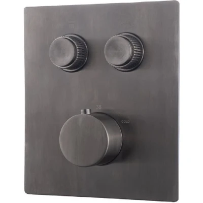 Afbeelding van Wiesbaden Caral Klik Pro afbouwdeel inbouwthermostaat 2 weg gunmetal