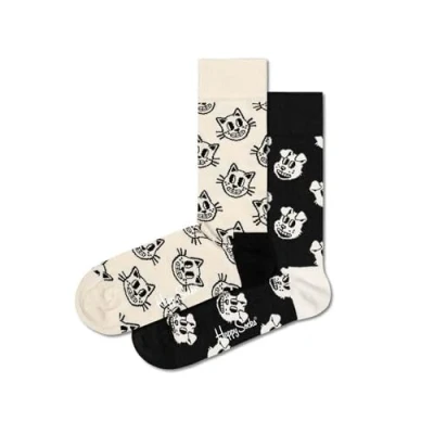 Afbeelding van Happy Socks heren Pets sokken met print in 2 pack giftbox de kleur Multicolor, maat: 41 46