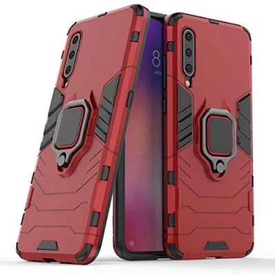 Afbeelding van LuluMain Compatibel met Xiaomi Mi 9, hoes, ringhouder, telefoon, auto, magnetische ring 360, beschermhoes voor Mi9, rood