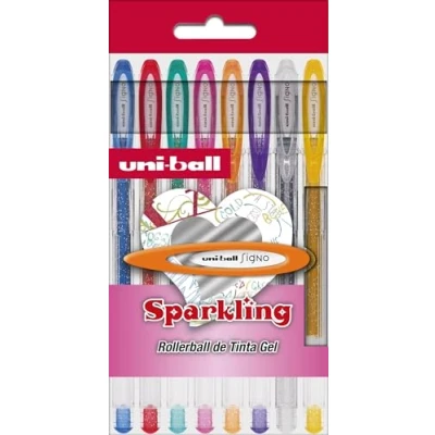 Afbeelding van Uni Ball Roller Signo Sparkling 8 stuks