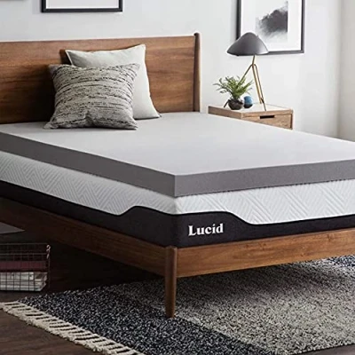 Afbeelding van LUCID matrastopper van 10 cm bamboehoutskool traagschuim 160 x 200