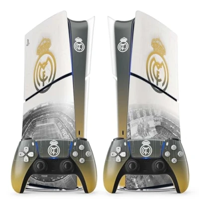 Afbeelding van FFrame sticker PS5 voetbal, voor Playstation 5 console en controller, Slim Digital Edition, Skin Madrid (2 controllers)