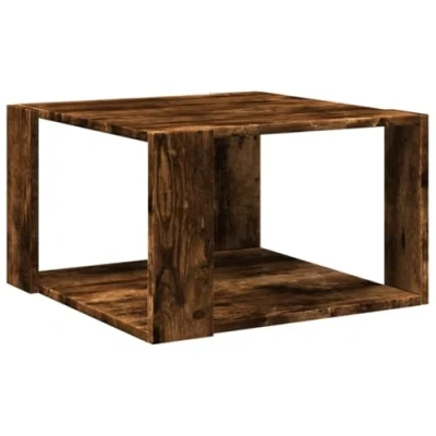 Afbeelding van vidaXL Salontafel 51,5x51,5x30 cm bewerkt hout gerookt eikenkleurig