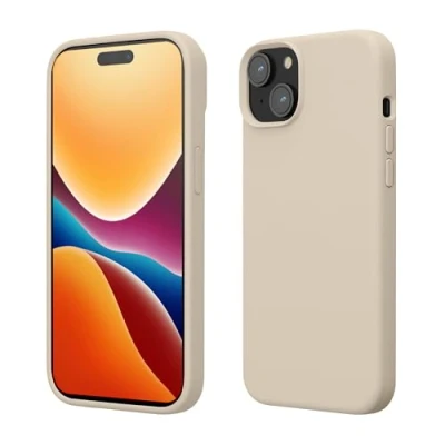 Afbeelding van kwmobile Case voor iPhone 15 Slank TPU Hoesje met Zachte Afwerking In crème