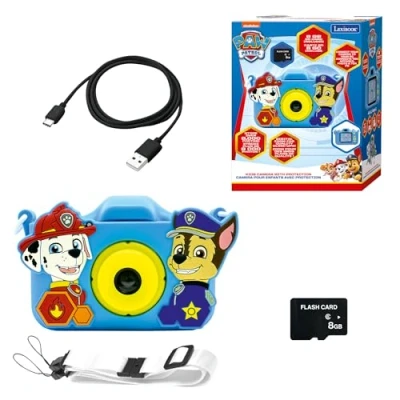 Image de Lexibook, Paw Patrol, 4 in 1 Kamera für Kinder mit Schutz, Foto , Video MP3 und Spielfunktionen, 15 Rahmen zur Personalisierung deiner Fotos, 8 GB Speicherkarte enthalten, DJ078PA