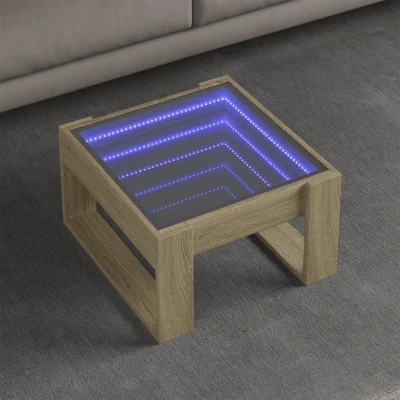 Afbeelding van Salontafel met Infinity LED 50x53x30 cm sonoma eikenkleurig