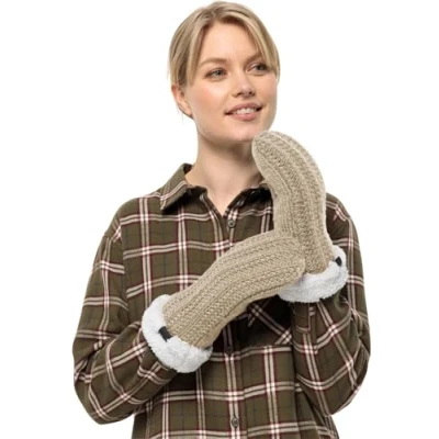 Afbeelding van Jack Wolfskin Highloft Knit Wanten Dames Anis Groen Handschoenen &amp;