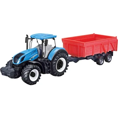 Afbeelding van Bburago New Holland B18 31658 Tractor met kantelaanhanger, 10 cm, blauw