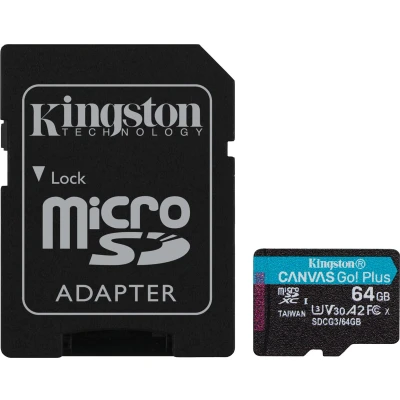 Afbeelding van Kingston Canvas Go! Plus Microsdxc 64GB + Sd Adapter