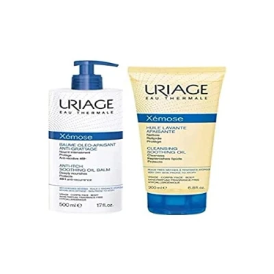 Afbeelding van Uriage xémose balsem 500ml + wasolie 200ml
