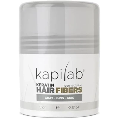 Afbeelding van Kapilab Keratine Volumepoeder Grijs Geeft volume aan het haar Verbergt haaruitval 100% natuurlijk 5 gram