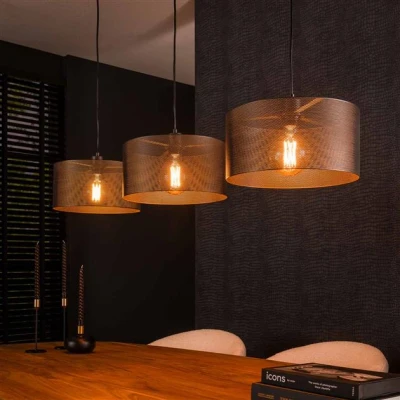 Afbeelding van Hoyz Collection Hanglamp 3L Mesh Round Artic Zwart