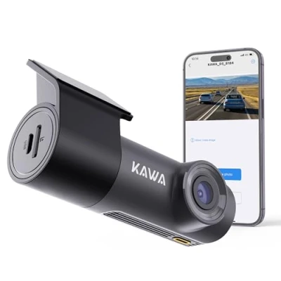 Afbeelding van KAWA Dash Cam Front 1296P, Mini voor auto&#039;s met app, wifi, nachtzicht WDR, 360 draaibaar, 145 kijkhoek, 24H parkeerbewaking, G sensor, D5.