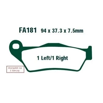 Afbeelding van EBC Brakes FA181R Remblokkenset