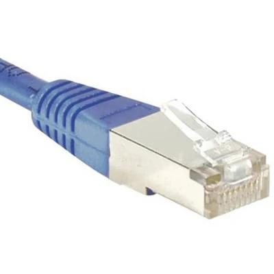 Afbeelding van Exertis Connect Patchkabel F/UTP, CAT.5e, blauw, 0,7 m met bijzonder smalle knikbeveiliging (F/UTP, CAT5e, 0.70 m), Netwerkkabel