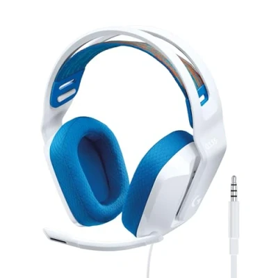 Afbeelding van Logitech G 335 gaming hoofdtelefoon, bekabeld, met microfoon, 3,5 mm audio aansluiting, hoofdtelefoon van traagschuim, licht, compatibel pc, PlayStation, Xbox, Nintendo Switch, wit