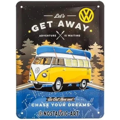 Afbeelding van Wandbord Volkswagen Let&#039;s Get Away 15x20cm