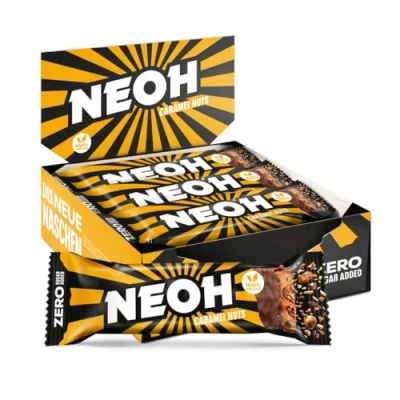Afbeelding van NEOH Veganistische reep met weinig koolhydraten en karamelnoten, 1 g suiker, 128 kcal, zonder toegevoegde 24 x 28 g, karamelnoten