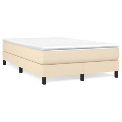 Image de vidaXL Sommier à lattes de lit avec matelas crème 120x190 cm tissu