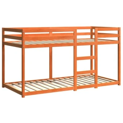 Afbeelding van vidaXL Stapelbed massief grenenhout wasbruin 90x200 cm