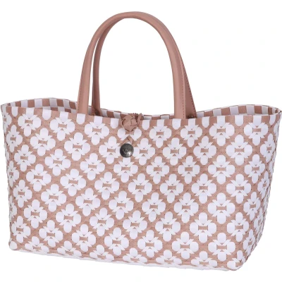 Afbeelding van Handed By Mini Motif Shopper / Handtas roze &amp; wit