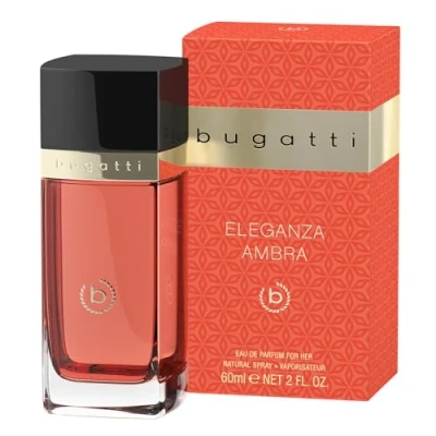 Afbeelding van bugatti Eleganza Ambra damesgeur 60 ml, sensuele voor alle leeftijden en gelegenheden, krachtige combinatie van kersen, klaprozen, muskus vanille, geur