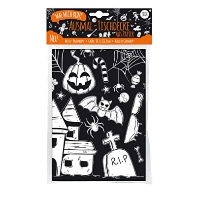Afbeelding van Kleurplaat tafelkleed Halloween