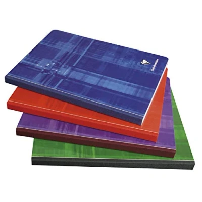 Afbeelding van Clairefontaine 9742C Notitieboek, brochure, achterkant van canvas, 17 x 22 cm, 192 pagina&#039;s, kleine ruitjes, wit papier, 90 g, gelamineerde omslag, willekeurige kleur